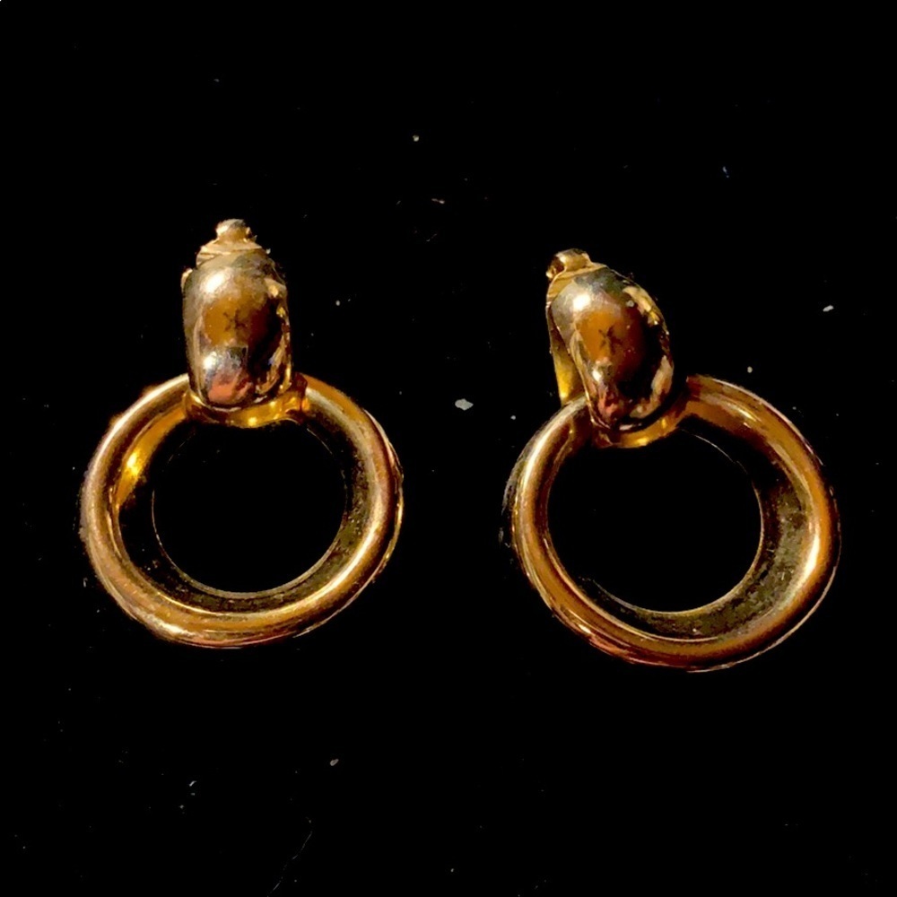 Gold Retro Clip On Earrings - Lightweight